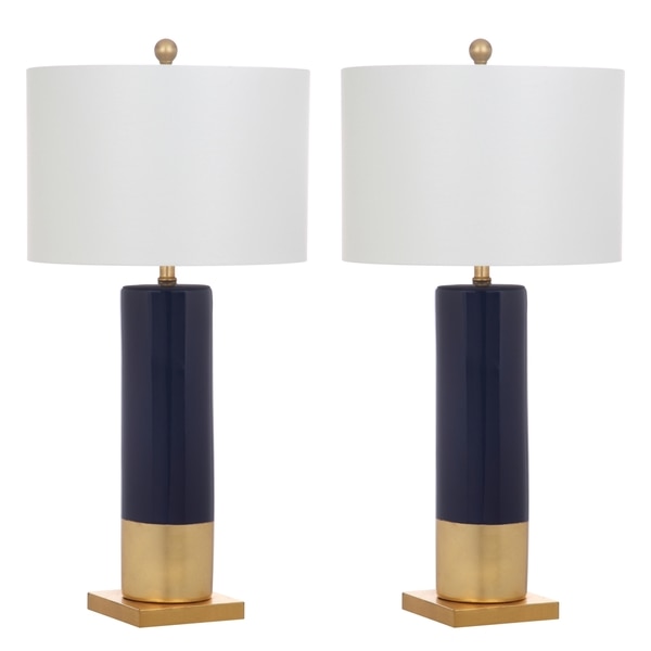 Safavieh Dolce 31-Inch H Navy  /  Gold Table Lamp  (Set of 2)