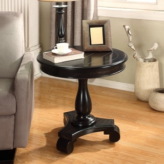 Rene Round Wood Pedestal Side Table
