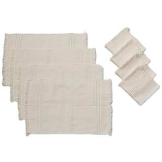 Set for 4 Cotton Placemats and Napkins, 'Chapala Clouds' (Mexico)