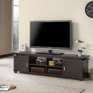 Furniture of America Mollens Contemporary Espresso Open Storage 70-inch TV Stand