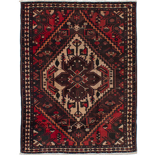 eCarpetGallery Bakhtiar Red Wool Hand-knotted Rug (5'2 x 6'9)