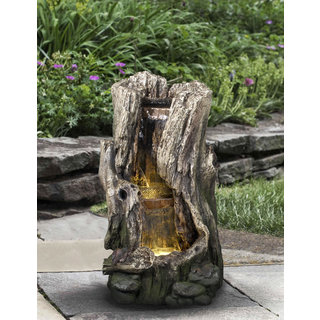 Zenvida Outdoor 3-Tier 20-inch Woodland Waterfall Fountain