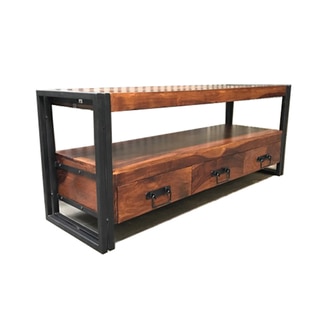 Timbergirl Seesham Wood and Iron 3-drawer TV Console