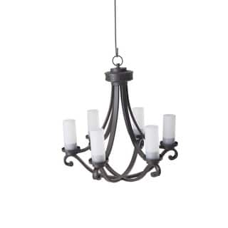 Sunjoy Flint 6 Light Battery Powered LED Chandelier With Remote