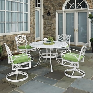 Biscayne 5PC Dining Set 48 Table with Four Cushioned Swivel Chairs by Home Styles