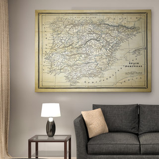 Spain Sketch Map II - Premium Gallery Wrapped Canvas
