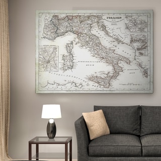 Italy Sketch Map I - Premium Gallery Wrapped Canvas