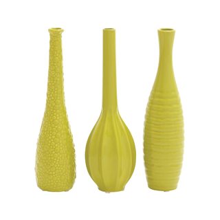 Yellow Ceramic Vase (Pack of 3)