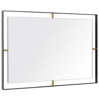 Rogue Décor Framed 20 x 30 Rectangular Matte Black Wall Mirror