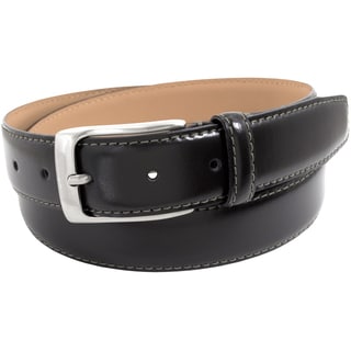 Florsheim Black Genuine Italian Leather 32-millimeter Full Grain Smooth Contrast Stitch Belt