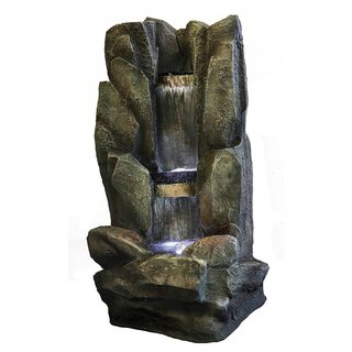 Q-Max Decoration Feng Shui 38-inch Rock-like Waterfall Fountain With LED Light