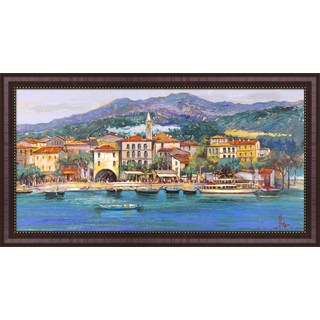 Luigi Florio 'Paese sul Lago I' Framed Canvas Art
