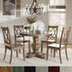 Eleanor Oak Round Soild Wood Top and X Back Chairs 5-piece Dining Set by iNSPIRE Q Classic - Thumbnail 0