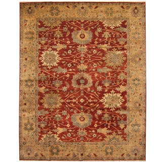 Herat Oriental Indo Hand-knotted Vegetable Dye Oushak Wool Rug (8' x 10')