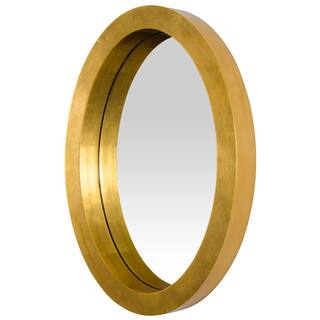 Varaluz Casa Ringleader Thick Frame Oval Gold Leaf Mirror