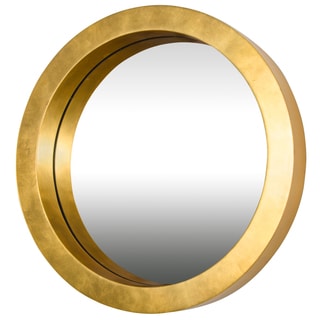 Varaluz Casa Ringleader Thick Frame Round Gold Leaf Mirror