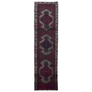 FineRugCollection Hand Made Hamadan Red Wool Runner Rug (2'9 x 10'7)