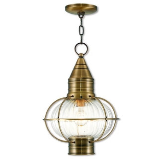 Livex Lighting Newburyport Antique Brass Single-light Outdoor Chain Lantern