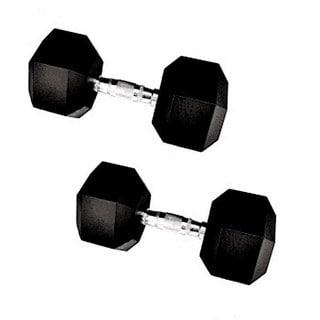 10-pound Rubber Encased Cast Iron Hex Dumbell Pair