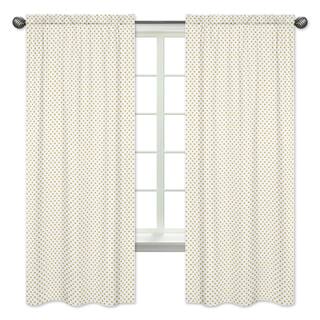 Sweet Jojo Designs Gold Polka Dot 84-inch Window Treatment Curtain Panel Pair for Amelia Collection