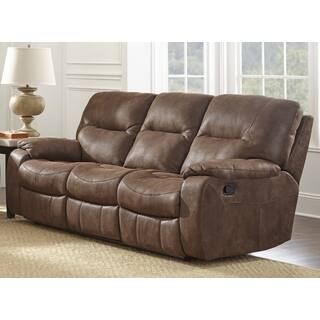 Livorno Microfiber Brown Reclining Sofa by Greyson Living