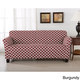 Brenna Collection Trellis Print Stretch Form Fitted Sofa Slip Cover - Thumbnail 3