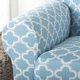 Brenna Collection Trellis Print Stretch Form Fitted Sofa Slip Cover - Thumbnail 8