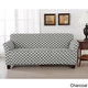 Brenna Collection Trellis Print Stretch Form Fitted Sofa Slip Cover - Thumbnail 1