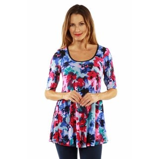 24/7 Comfort Apparel Color and Casual Tunic Top