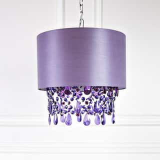 Tracy Porter Poetic Wanderlust Purple 17.5-inch High Alisal Hanging Lamp with Cascading Crystals