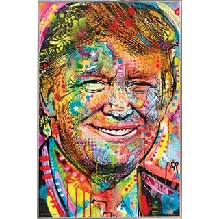 Trump By Dean Russo Poster (24x36) with Metal Frame I (Silver)