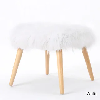 Huxley Faux Fur Ottoman Stool by Christopher Knight Home