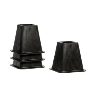 STRUCTURES 6 Inch Heavy-Duty Bed Risers - Set of 4 - Black