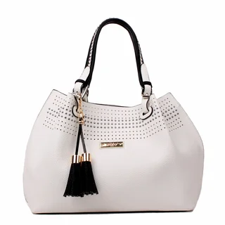 Nikky by Nicole Lee Starr White Faux Leather Satchel Handbag