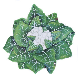 Handmade Melamine Verdura Cauliflower White/ Green 16-inch Tray (Philippines)