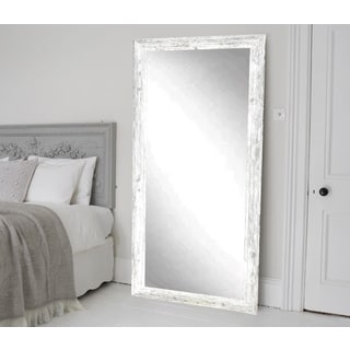 American Barnwood Distressed White Floor Mirror