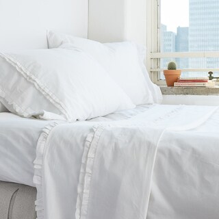 Dainty White Ruffled Pillowcase Set