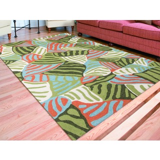 San Mateo Green/Multicolor Multipurpose Indoor/Outdoor Rug (5' x 7'6)