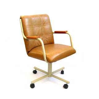 Caster Chair Company C84 Meadow Swivel Tilt Caster Arm Chair in Buff Polyurehane