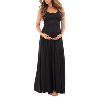 Mother Bee Women's Ruched Sleeveless Maternity Dress