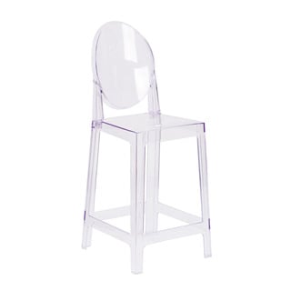 Offex Ghost Transparent Crystal Oval Counter Stool