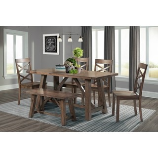 Picket House Furnishings Regan 6PC Dining Set-Table, 4 Side Chairs & Bench