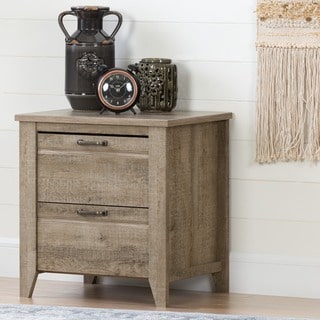 South Shore Lionel Weathered Oak 2-drawer Nightstand