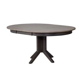 Iconic Furniture Company 45" x 45" x 63" Round Contemporary Dining Table In An Antiqued Grey Stone/Black Stone