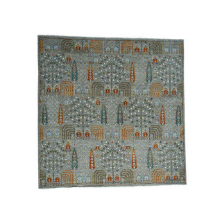 1800getarug Hand-knotted Square Cypress and Willow Tree Design Peshawar Rug (10' x 10')