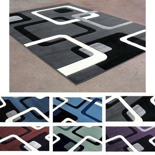 Soft Contemporary Modern Geomtric Cubic Pattern Area Rug (8' x 10')