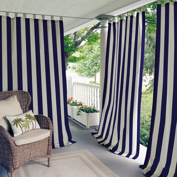 Elrene Highland Stripe Indoor/Outdoor Curtain Panel