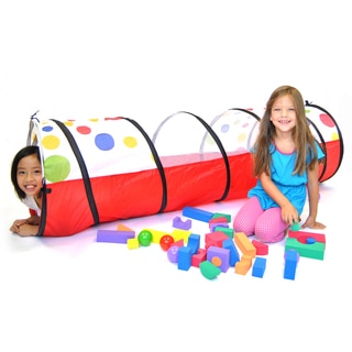 eWonderWorld Jumbo Polka Dot Development Crawl Play Tunnel Safety Meshing & Tote Bag, 20" x 69"