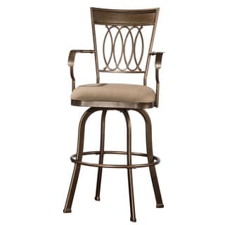 Hillsdale Furniture Delk Indoor/Outdoor Swivel Bar Stool with Gold Bronze Finish