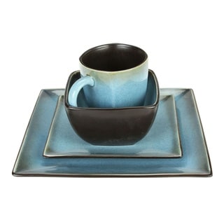 Kalorik Hauser Blue Stonewear 16-piece Dinnerware Set